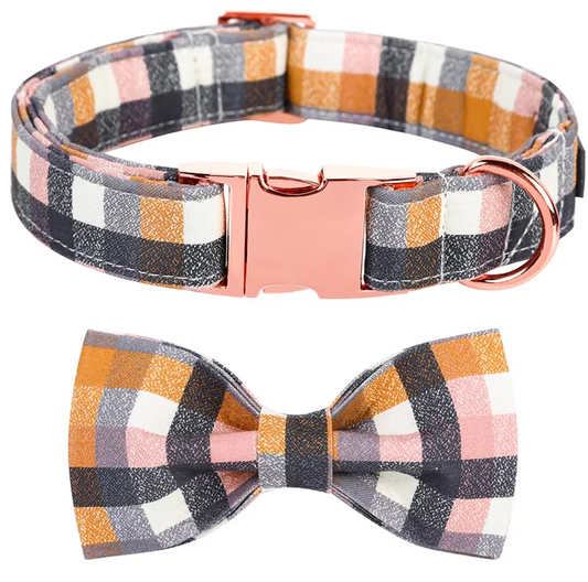 Smokey Rose Collar & Bow Set